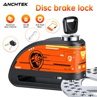 Anchtek-cerradura de alarma antirrobo para motocicleta, alarma impermeable para bicicleta, candado de seguridad de advertencia de 120db, accesorios para candado de freno de disco de Moto