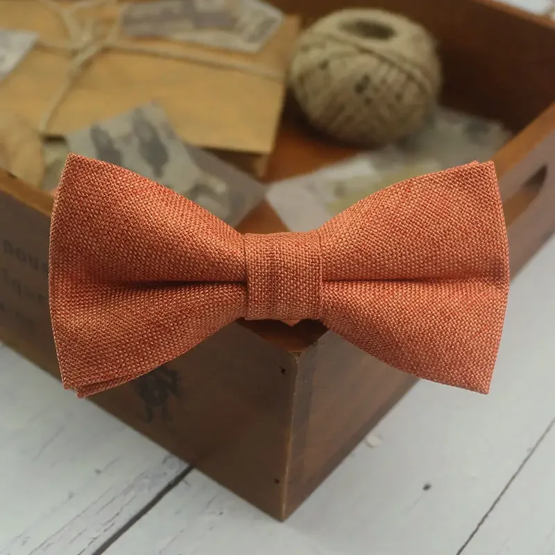 classic high-quality casual groom wedding female bow groomsman wedding stage burnt brown bow tie