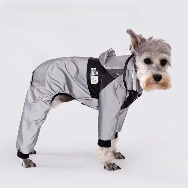 Dog raincoat small, dog teddy four-legged waterproof poncho Pomeranian Schnauzer rainy day clothes