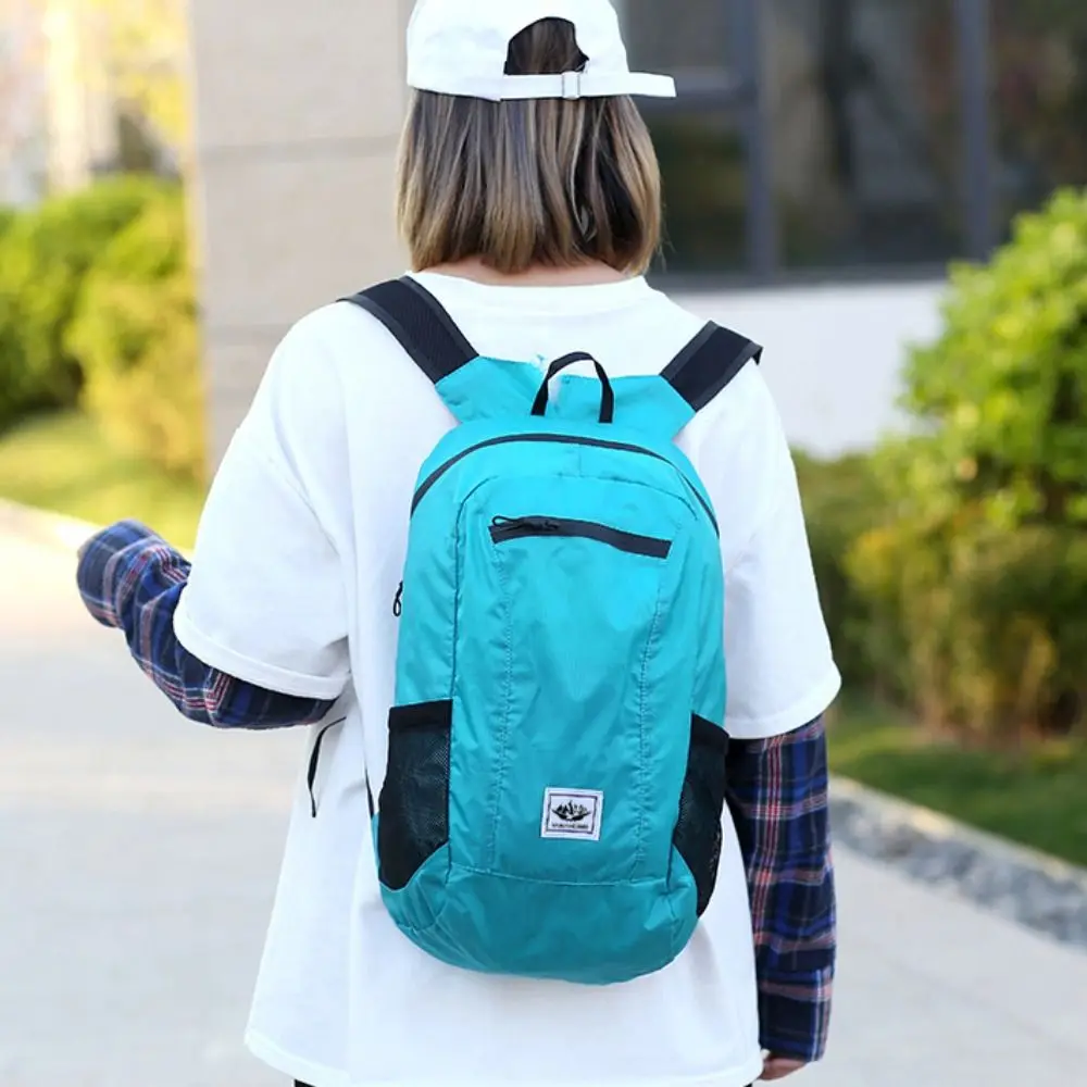 Large Capacity Foldable Backpack Waterproof Folding Mountaineering Bag Oxford Cloth Zipper Lightweight Nylon Bag Outdoor