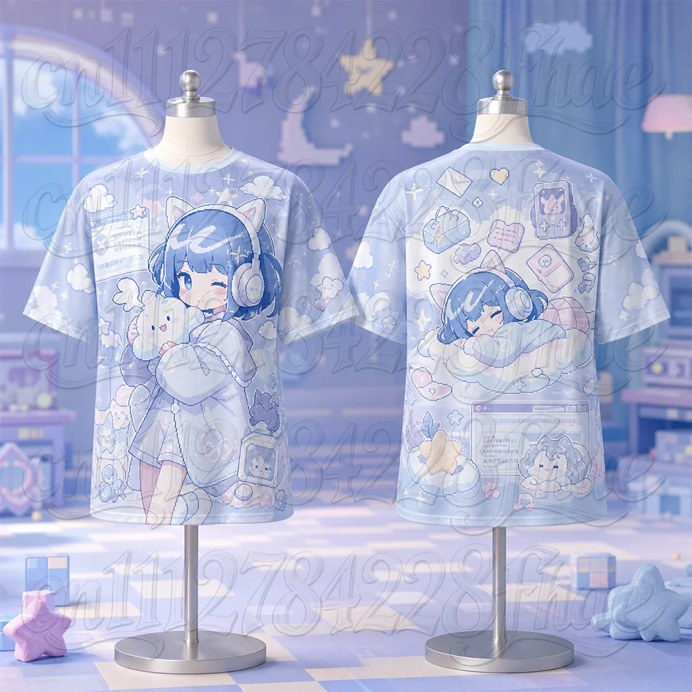 Unisex Japanisches Anime 3D-Druck T-Shirt Atmungsaktiv Schnelltrocknend Lässig Modisch Eltern-Kind-Partnerlook Niedliches Design – Detail 5