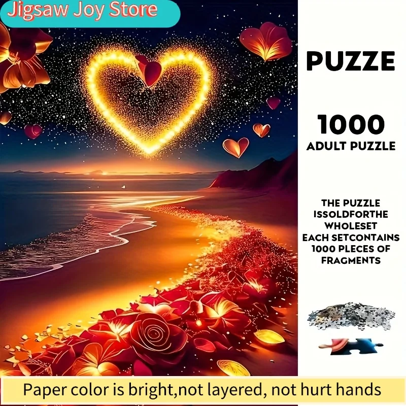

2026 New Love Theme Puzzle, Romantic Rose Paper Puzzle—DIY Relaxing Brain Teaser Game for and Teens, Interactive Family Enter