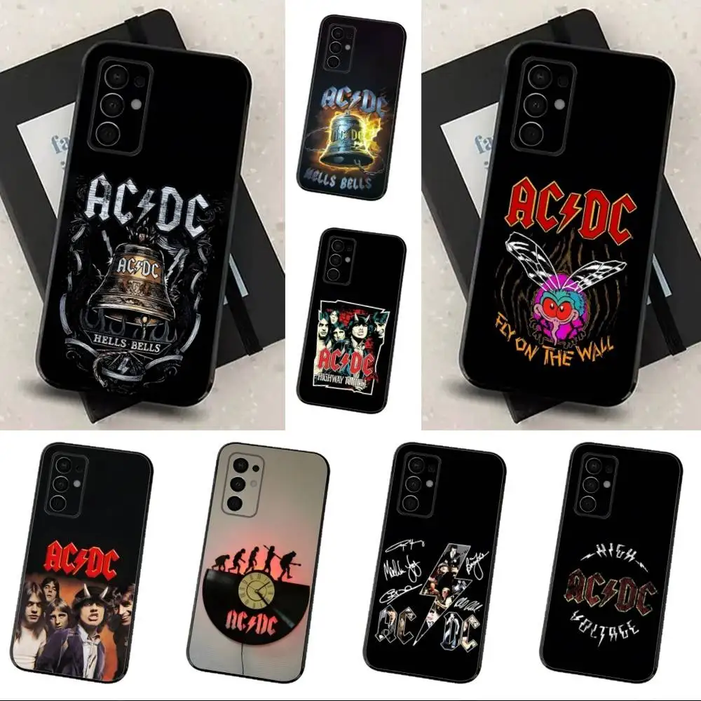 

Band A-AC D-DC Rock Phone Case For Samsung Galaxy A73,91,80,72,51,53,52,71,22,5G,Note,J7,8,9 Soft Black Cover