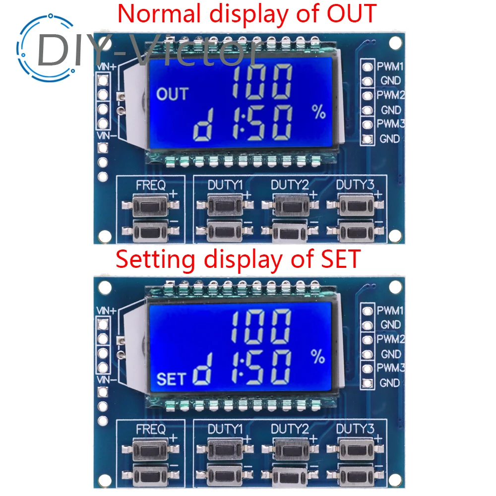 1Hz-150Khz Signal Generator Module Adjustable PWM Pulse Frequency Function Duty Cycle TTL LCD Display 5V DC 12V 24V