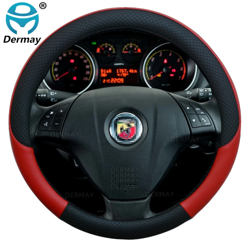 for Fiat Grande Punto Avventura Urban Cross Abarth Punto Car Steering Wheel Cover PU Leather 100% DERMAY Brand  Auto Accessories