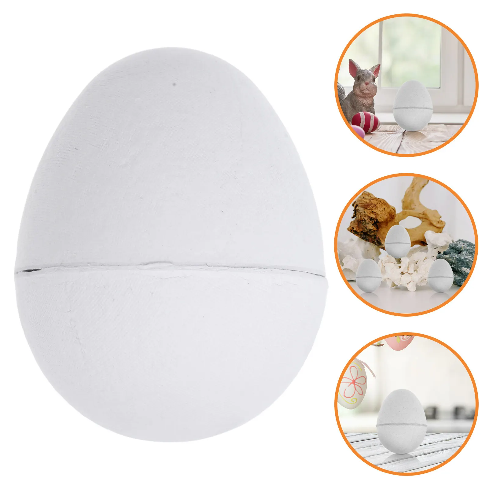 6Pcs White Paper Easter Eggs Blank Unpainted DIY Kids Painting Easter Decorations Large Crafting Holiday Activities