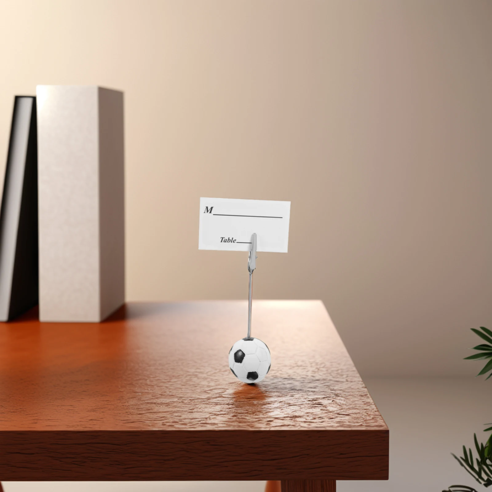 

3pcs Ball Shaped Memo Holder Desktop Photo Stand Card Folder Resin Material Sports Theme Table Number Office Supplies