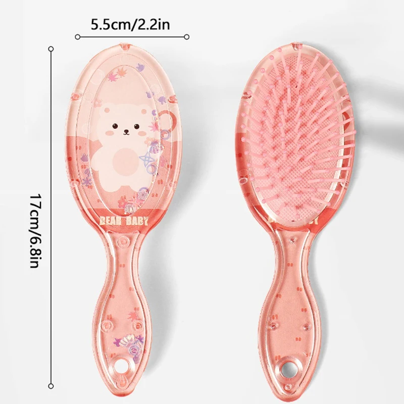 만화 퀵샌드 헤어 브러시 마사지 빗, 동물 스팽글, 정전기 방지 샤워, 습식 디탱글 헤어 브러시, 살롱 헤어 스타일링 도구