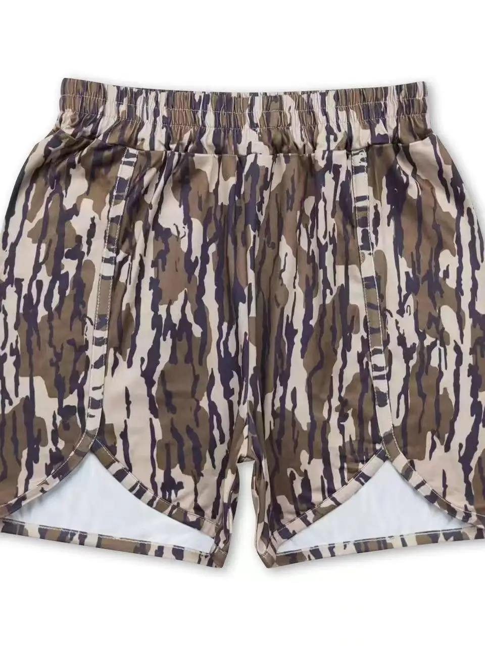 

Камуфляжные шорты-боксеры с высокой талией для женщин, модные, удобные, из полиэстеровой смеси, в стиле ретро