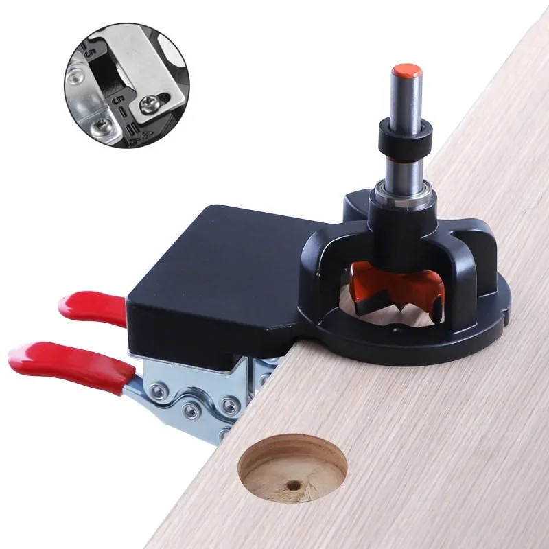 Hinge Jig Cabinet,Hinge Jig with Double Clamp Design,Hole punch locator,Woodworking Hole Drilling Guide Locator 35mm