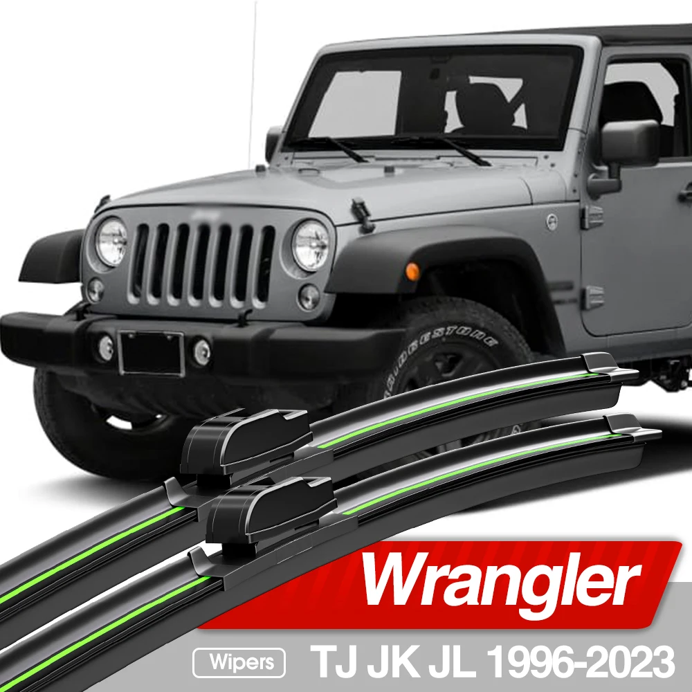 For Jeep Wrangler TJ JK JL 1996-2023 Front Windshield Wiper Blades 2pcs Windscreen Window Accessories 2000 2010 2016 2019 2021