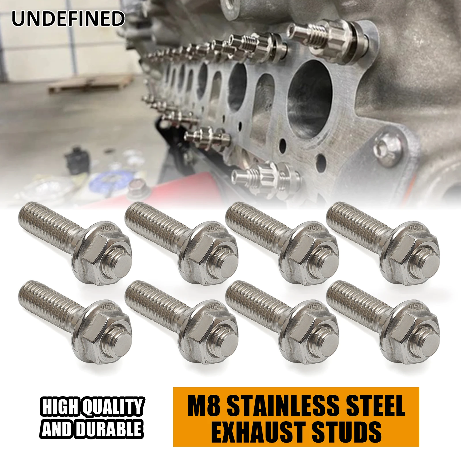 Auspuffkrümmer-Befestigungsschrauben mit gezackten Muttern, M8*35, für Yamaha Fazer VMAX, Suzuki Bandit, Honda, Kawasaki Ninja ZX-14R, ZX-6R, ZX6R. – Detail 1