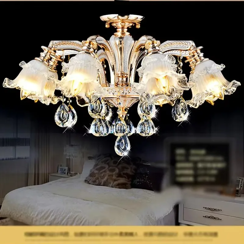 

MandosBor Gold crystal chandelier k9 led crystal chandelier for dining room lustres para sala de jantar lustre de cristal teto