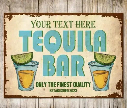 Plaque murale personnalisée en métal pour bar à tequila, décoration de bar à alcool, cave à bière, ou man cave