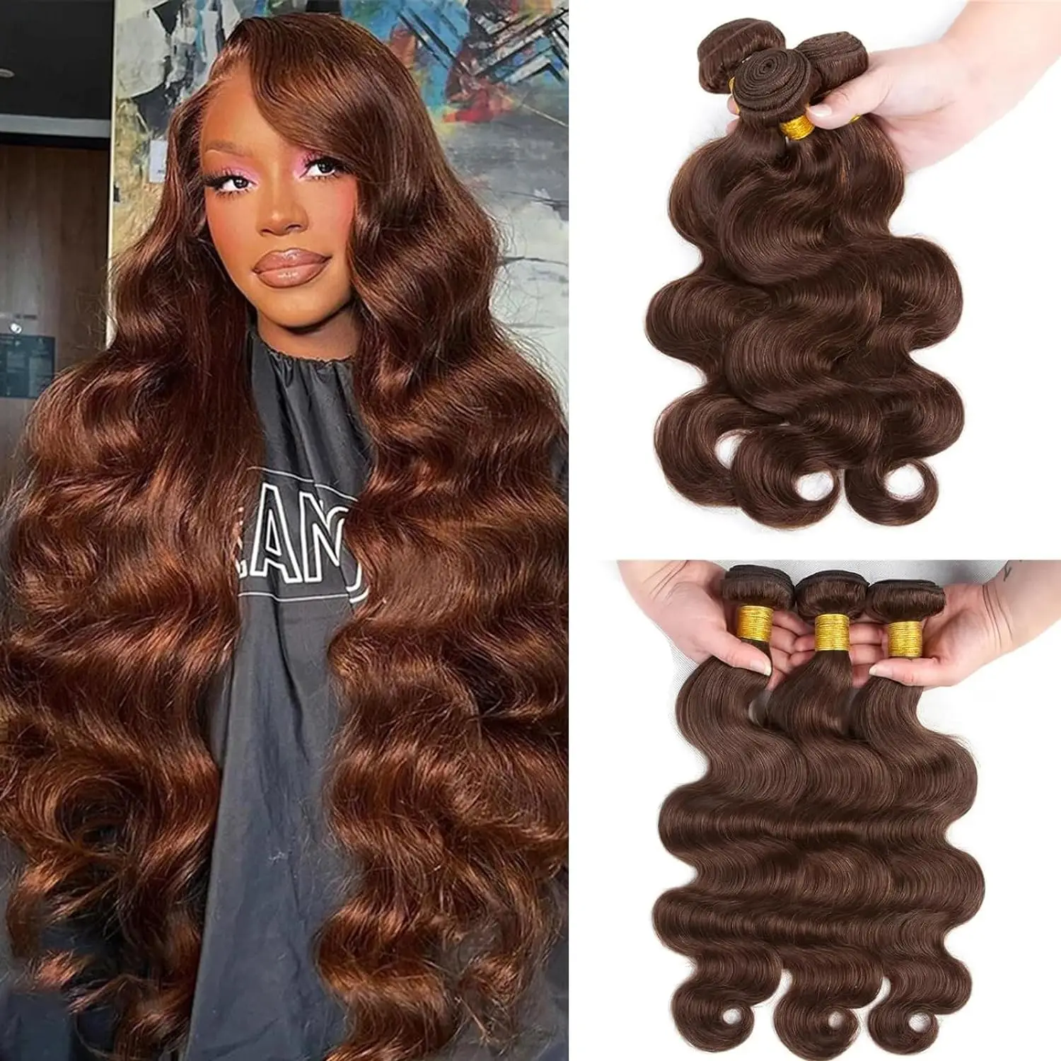 

Пучки человеческих волос класса 10А, 4 цвета, объемная волна, 1/3/4, пучки человеческих волос, 100% необработанные девственные бразильские человеческие волосы, плетение