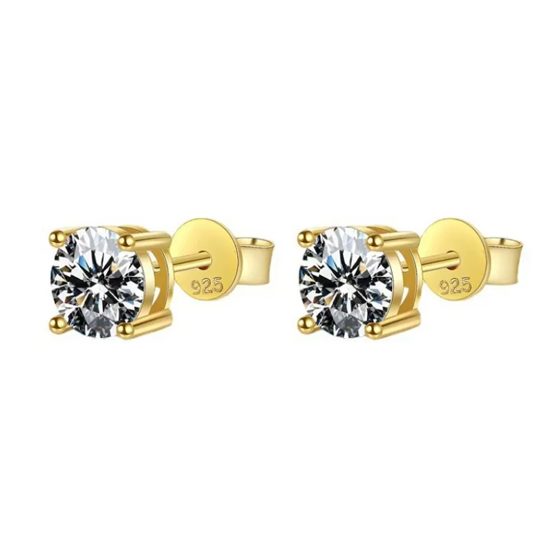 0.1-3CT Test Passed Moissanite Studs Earrings for Men Women S925 Silver Platinum Plated Bride Wedding Diamond Studs GRA