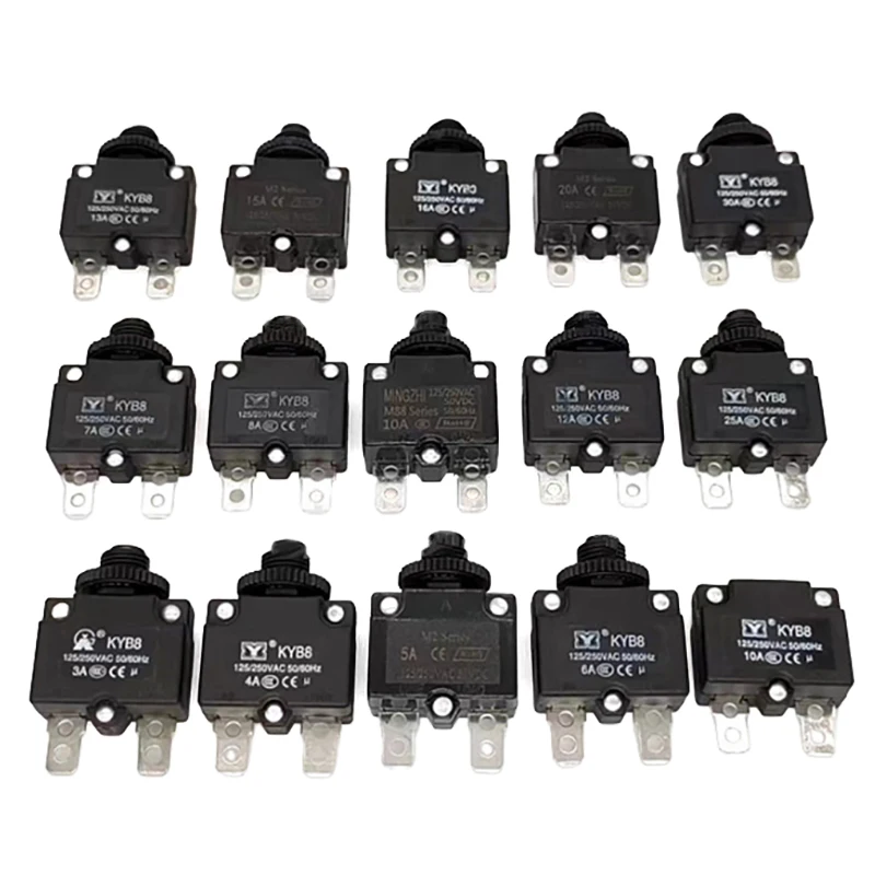 5A 6A 7A 8A 9A 10A 11A 12A 13A 14A 15A Circuit Breaker Overload Protector Switch Fuse For ST-1MR1WP-01 Air Compressor Accessory