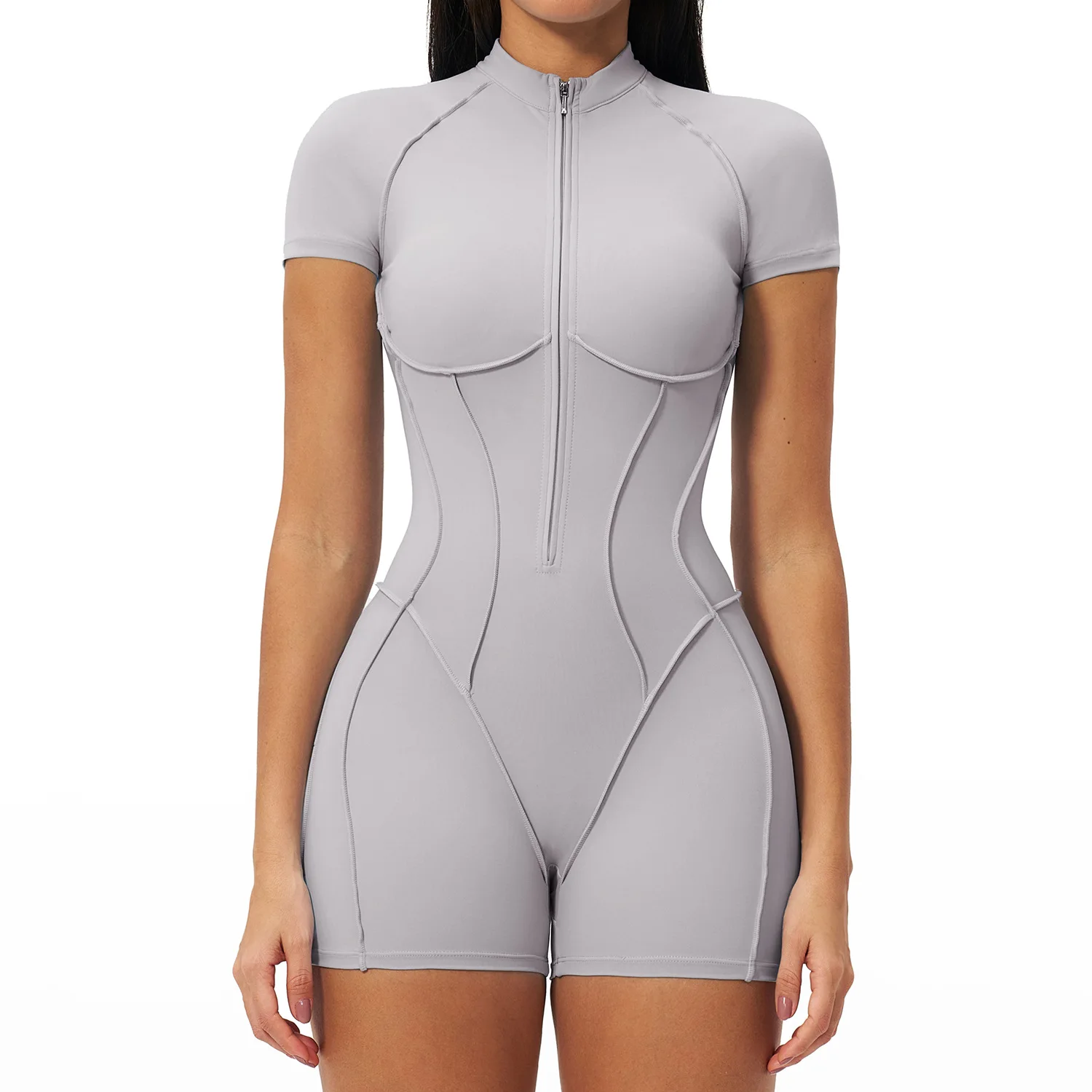 Summer Zipper Workout Jumpsuit Sports Overalls Women Rompers Gym Clothing Running Fitness Suit Gym Tracksuit Sportswear Yoga Set
