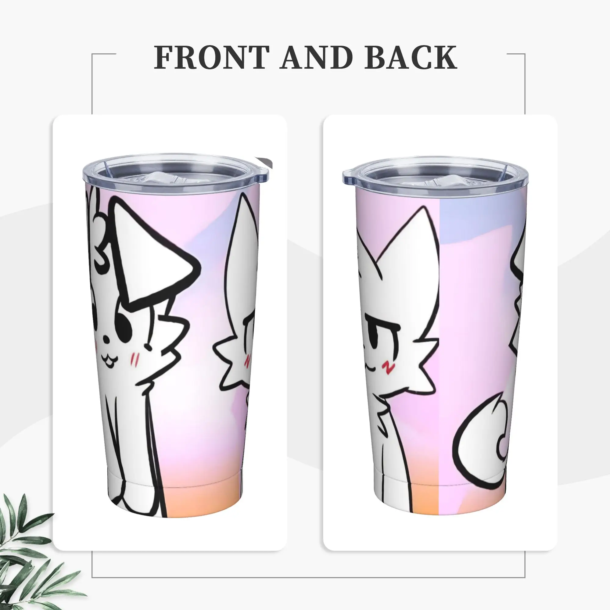 Boykissers Silly Cat Tumbler Vacuum Insulated Cute Furry Coffee Cups Vacuum Flask School Mug Water Bottle, 20oz