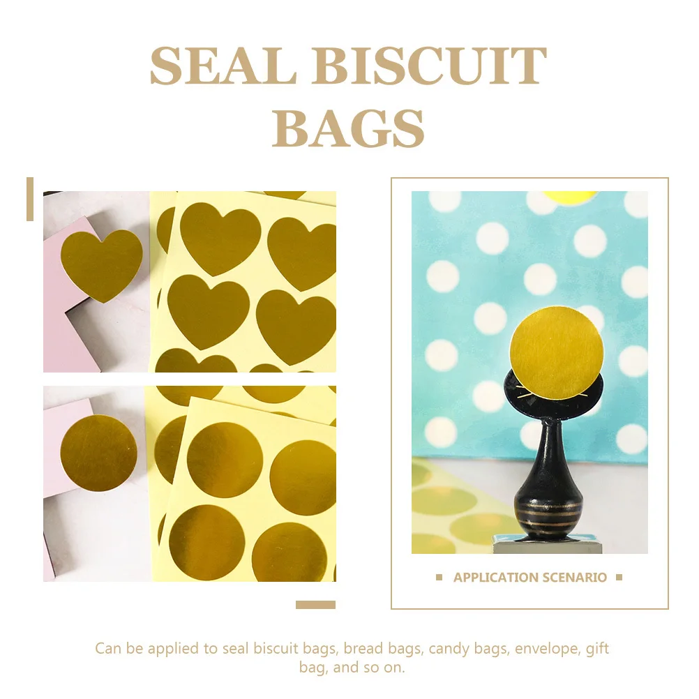 

20 Sheets Gold Foil Sealing Stickers Paper Self Adhesive for Gift Wrapping Candy Bread Bags DIY Label Seal Stickers