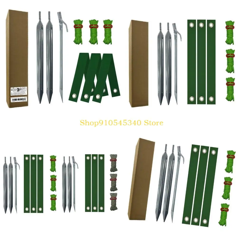 U2JA Tree Stake Kit Rustproof Heavy Duty Stakes Supports with Strap for Anchoring Newly Planted Trees Against Bad Weather