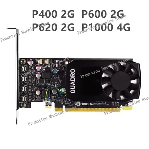 Original For NVIDIA Quadro P400 P600 P620 2GB P1000 4G  GDDR5 PCI Express 3.0 x16 Mini DP Professional Graphics Card 100% Tested