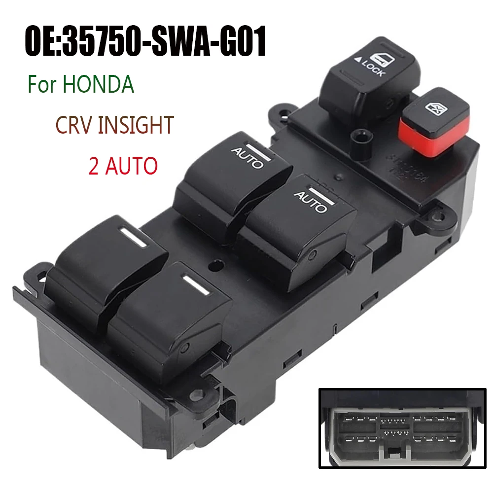 

Front Left Electric Power Window Switch Lifter Control Button Parts For HONDA CRV INSIGHT 2 AUTO 35750-SWA-G01 35750SWAG01