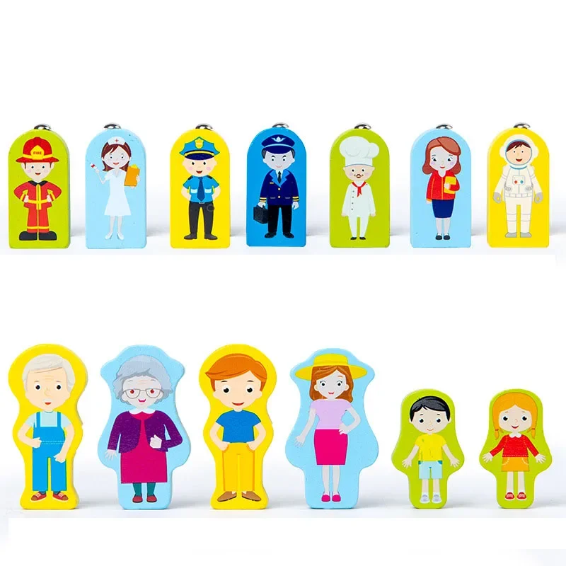 New Kids Animal Fruit Voertuig Beroep Multifunctioneel Houten Speelgoed Digit Match Board Vorm Cognitie Cartoon Match Vissen Speelgoed