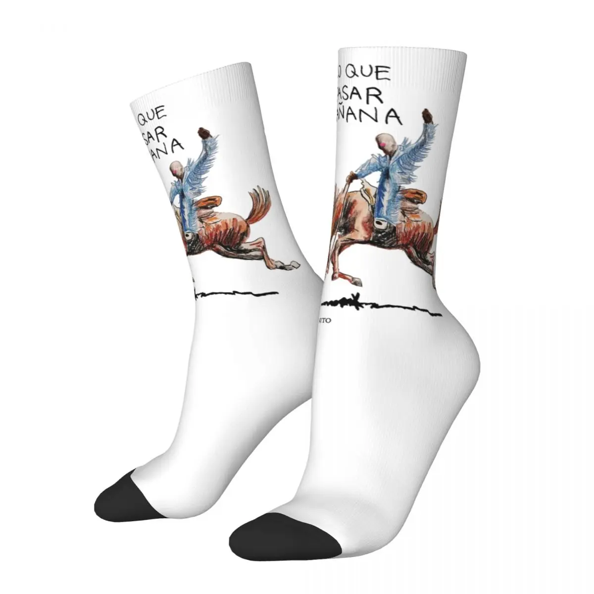 Bad Bunny Nadie Sabe Lo Que Va Pasar Manana Design Crew Socks Accessories for Women Men Sweat Absorbing Print Socks