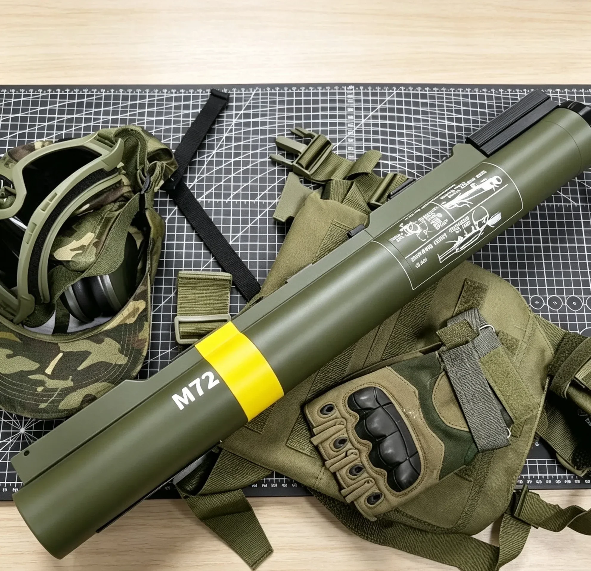 85cm 1:1 Oversized M72 Rocket Launcher 3D Print Model US Soldier Anti-Tank Bazooka Toy Military Fan Collection Decor