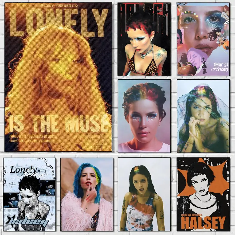 Popular Singer H-Halsey Painting Calligraphy Durable Canvas Poster Wall Hanging Home Interior Decoration Art Mural Gift