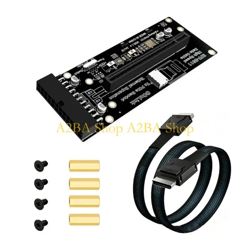 A2BA Oculink SFF-8612 To PCIE4.0 X16 Adapter Card 24Pin Power Supply Adapter For Graphics Card Storage Expansion Accessories