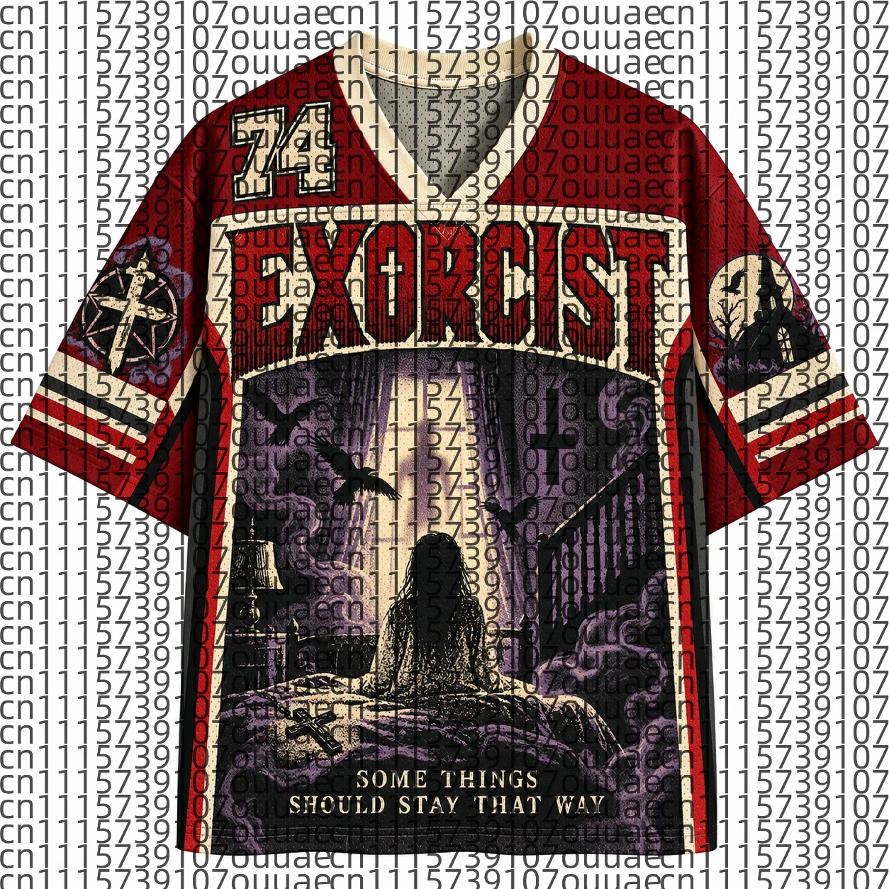 2026 Popular 80s Themed Sports Fashion Short Sleeved V-neck Mesh Streetwear Retro Band Movie Game Fan Gift T-shirt