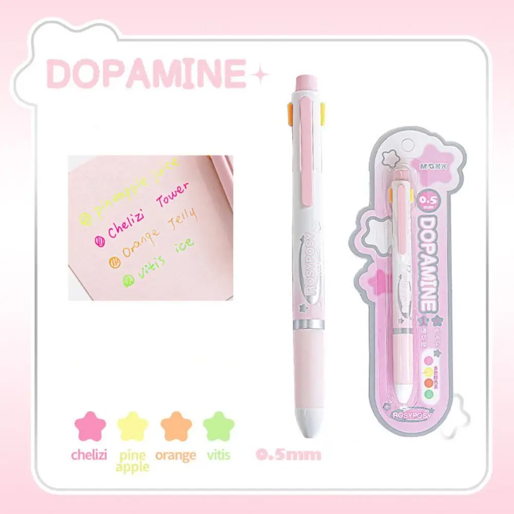 Multifunctional Four in One Ballpoint Pen 0.5mm Lead Core Stationery Four-colors Gravity Pen Pencil Fine Flash
