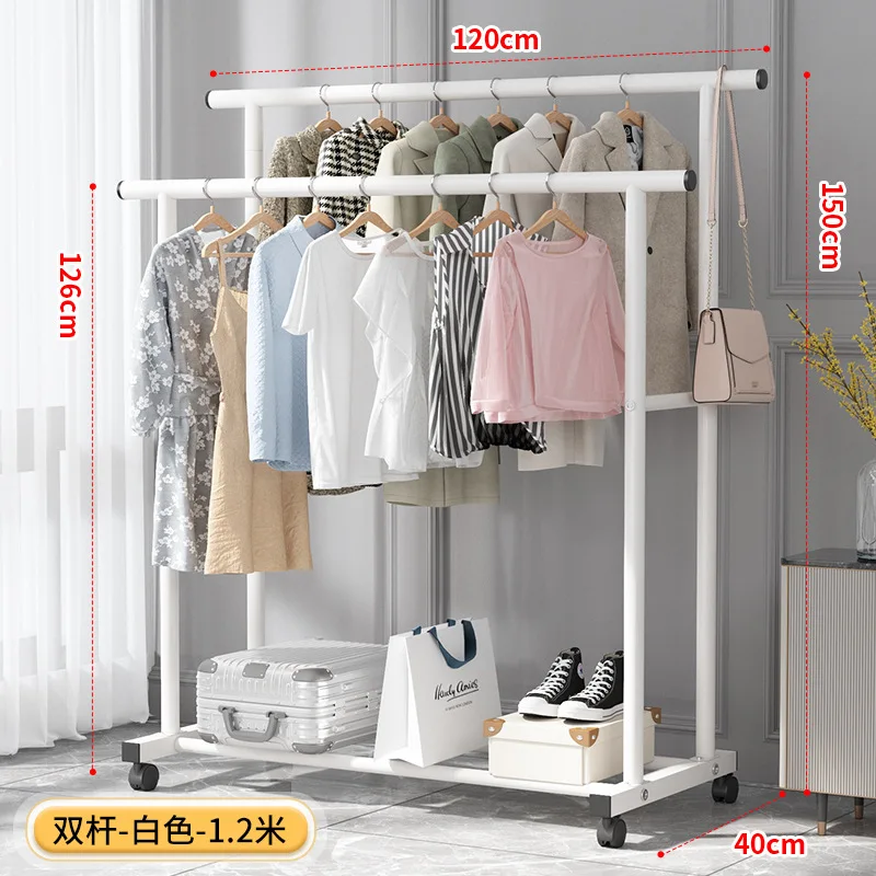 Simple Clothes Hanger Bedroom Floor Hanger Balcony Clothes Drying Rack Clothes Hanging Drying Pole Dormitory Clothes Drying Rack