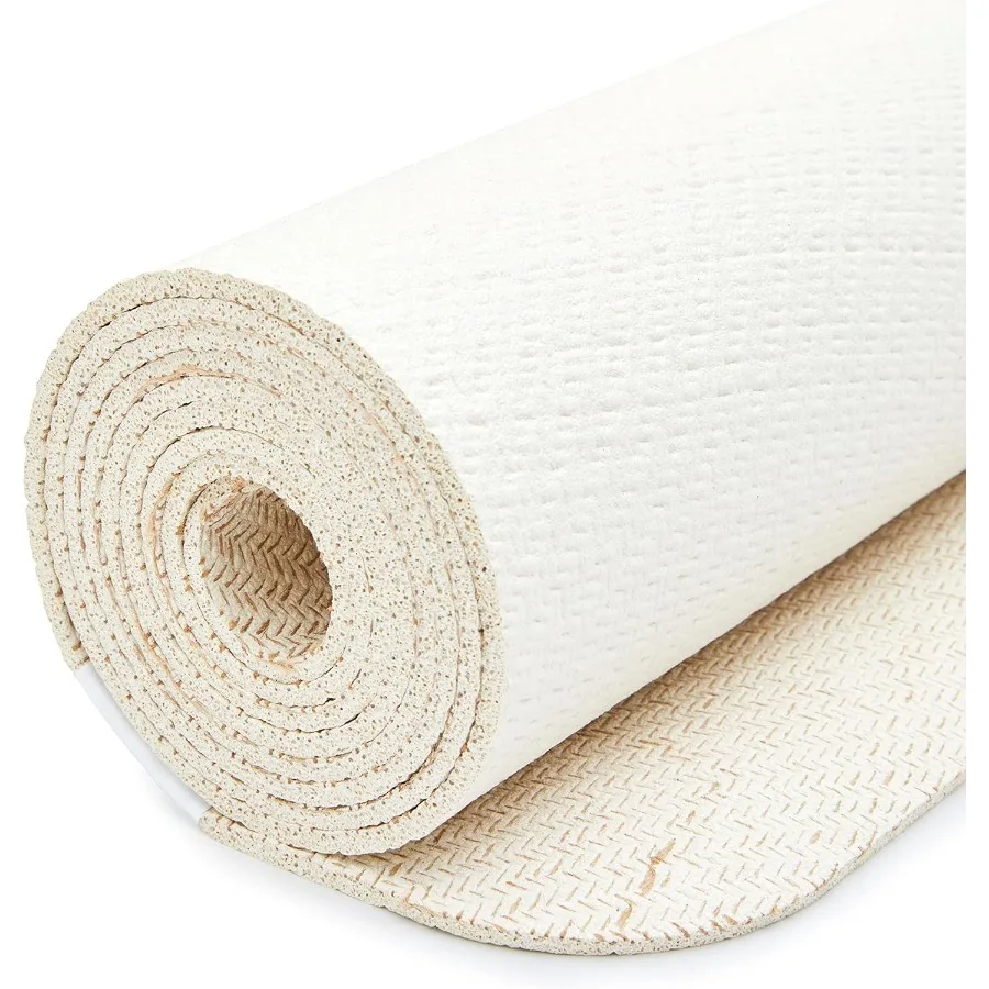 Tappetino yoga premium antiscivolo per uso interno ed esterno. La struttura sostenibile in fibra di iuta e gomma naturale fornisce un grado superiore