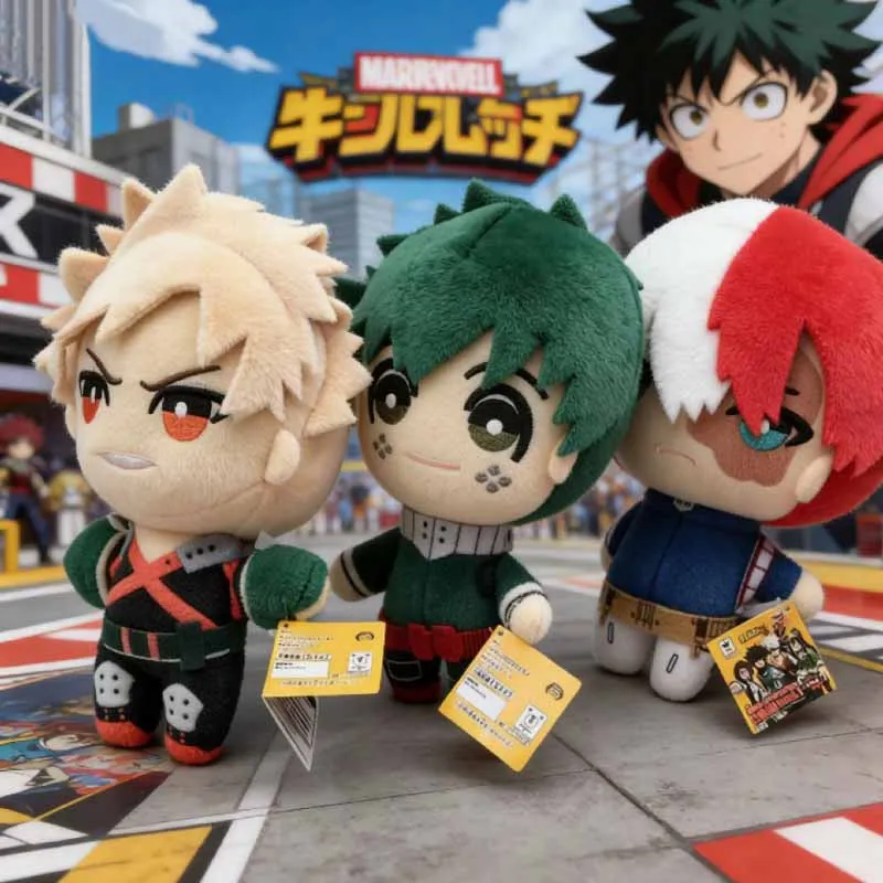 @@2026 Anime 25cm My Hero Academia Plush Toys Cartoon Izuku Midoriya Katsuki Bakugou Shouto Todoroki Stuffed Dolls Kids Gifts---