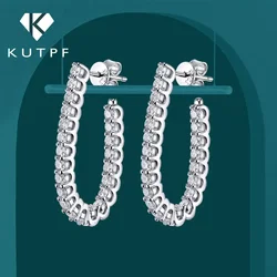 2.2mm Full Moissanite Hoop Earrings S925 Sterling Silver Sparkling Diamond Stud Earring With Certificate Original Fine Jewelry