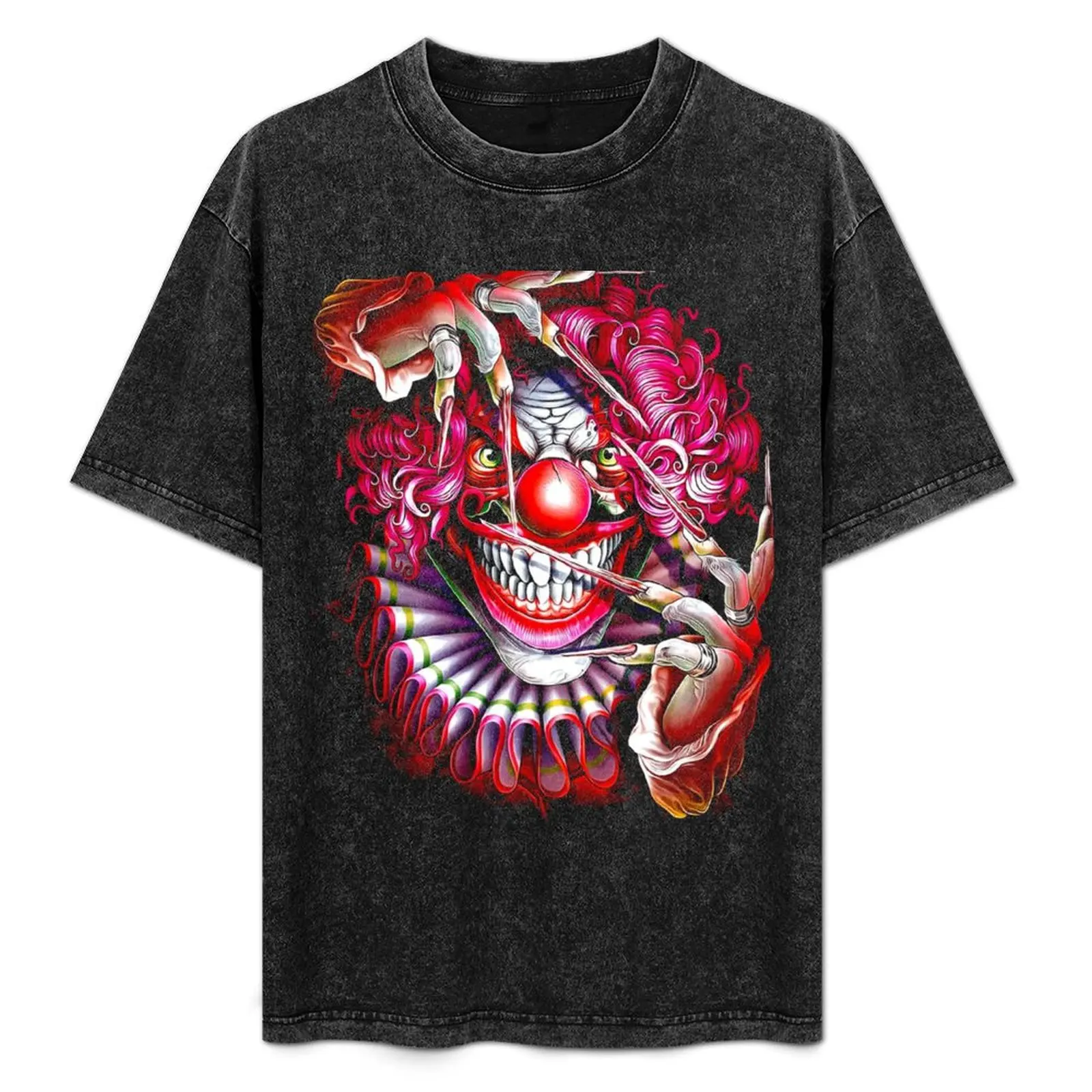 

Killer Clown Horror Anime Drawing T-Shirt plus size clothes rapper graphic tees men clothings