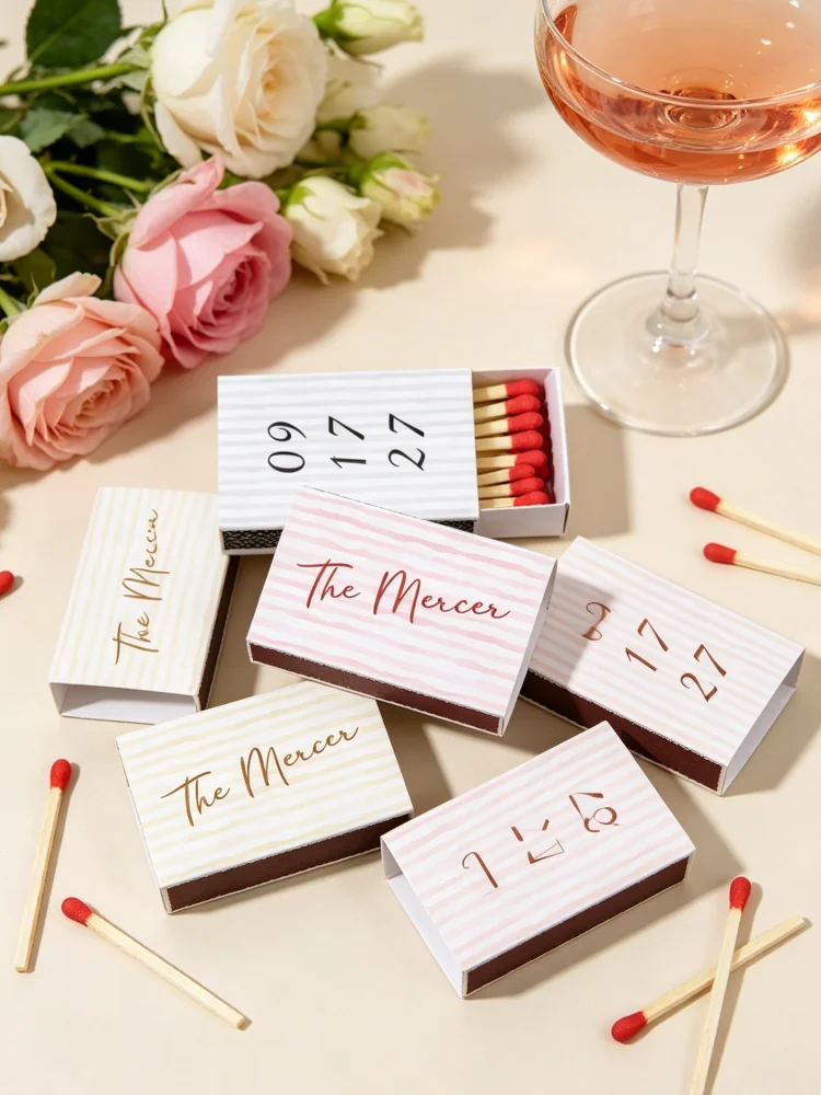 Custom Beach Wedding Matchbox Template