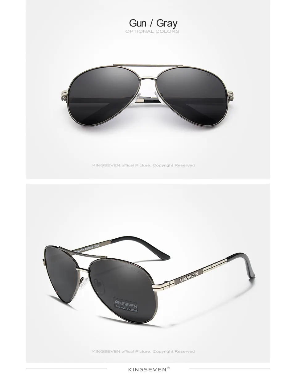 KINGSEVEN Neue Upgrade Aviation männer Sonnenbrille Polarisierte Anti-Glare Sonnenbrille Fahren Brillen Gafas De Sol – Detail 7