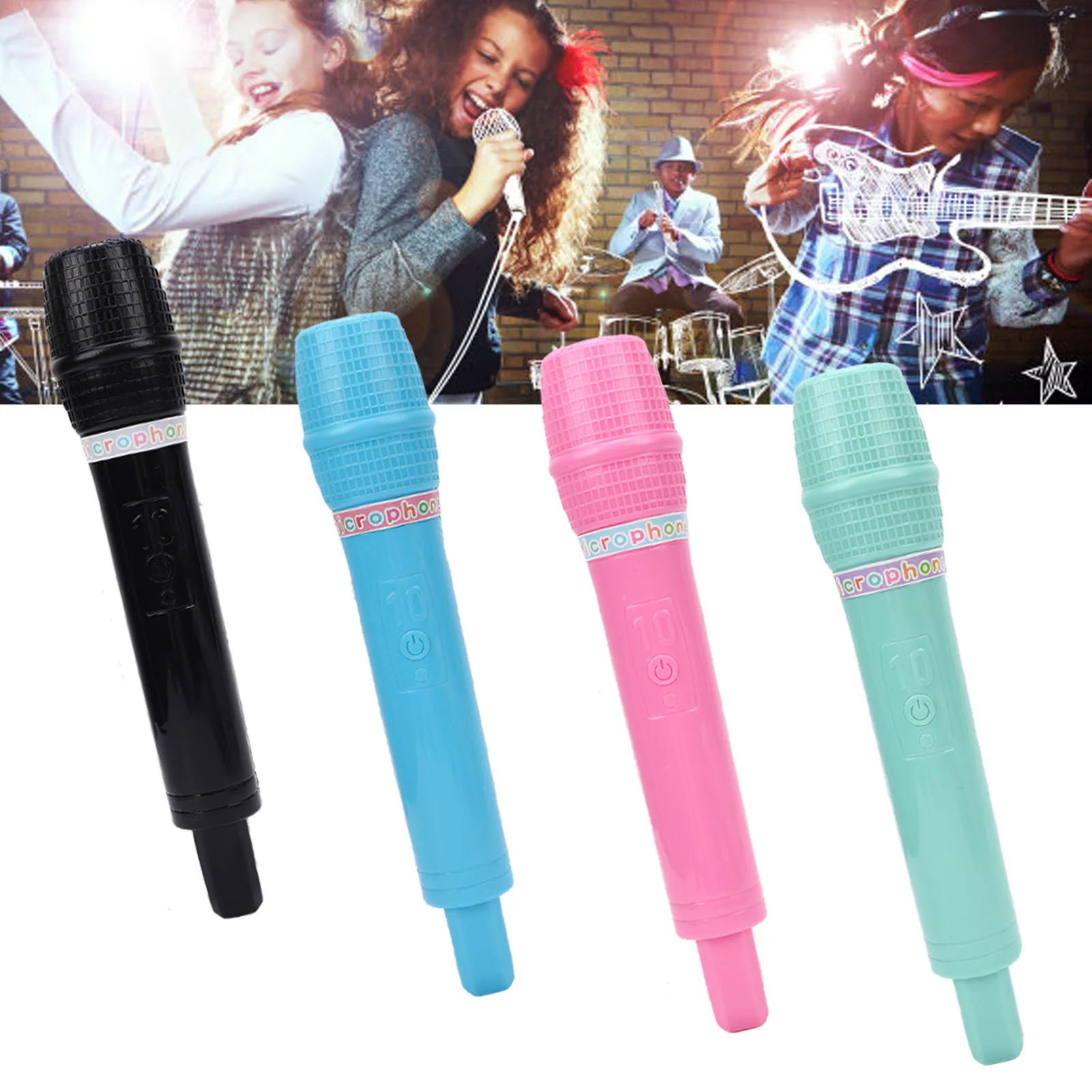 Microphone Toy Plastic Pretend Microphone Prop Simulate Speech Practice Mic for Cosplay Birthday Party Favors Costume Play