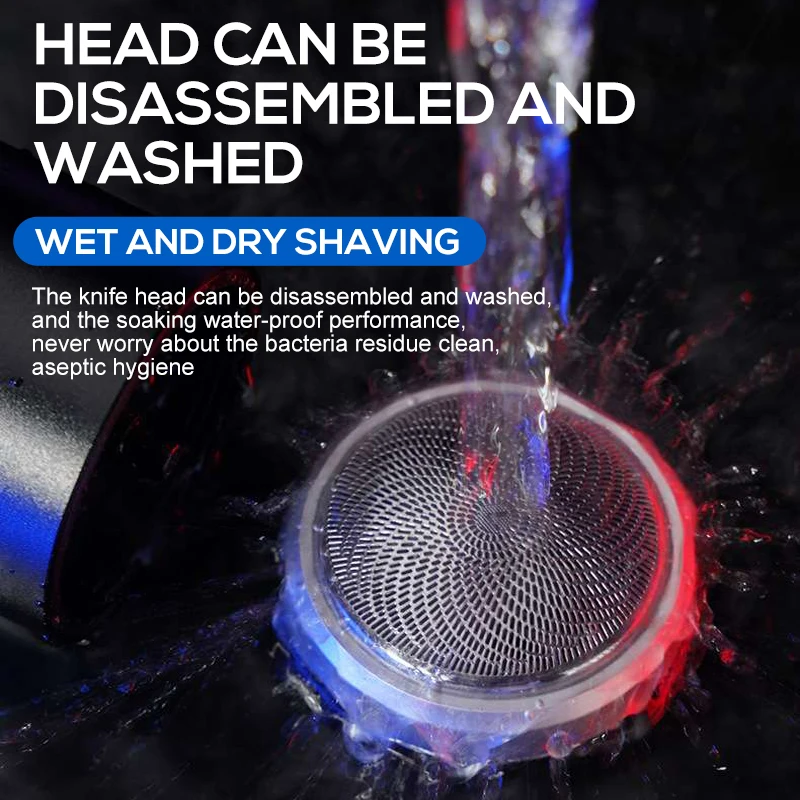 ماكينة حلاقة كهربائية للرجال مع شاشة LED من النوع C قابلة لإعادة الشحن ماكينة حلاقة كهربائية صغيرة محمولة طويلة التحمل مناسبة ماكينة حلاقة رطبة وجافة