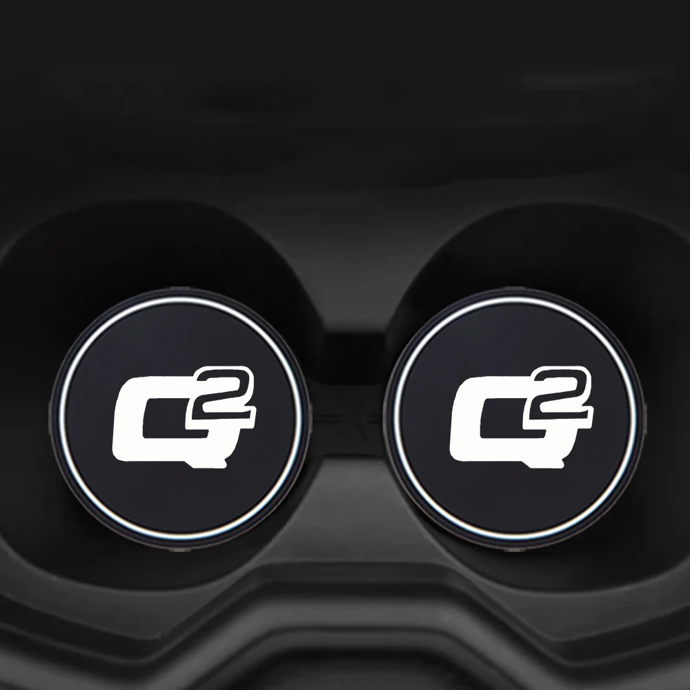 

2 pcs Car Coaster Water Cup Cushion Storage Groove Protect Coaster Car Cup Anti Slip Pad Mat For Alfa Romeo Q2 Q4