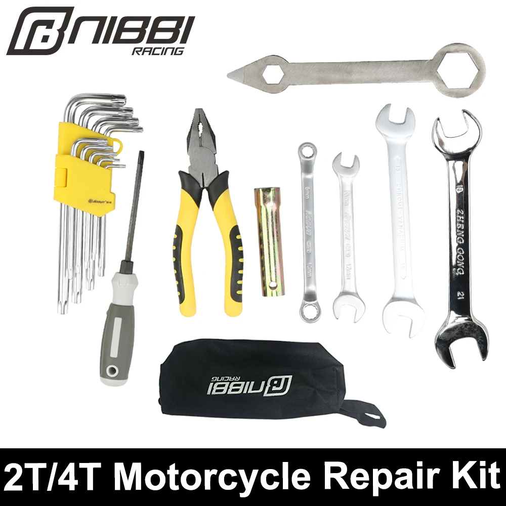 

2T/4T Motorcycle Universal Repair Tool Set with Wire Cutter Screwdriver Wrenches Hexagonal Socket Head Wrench For Honda Suzuki