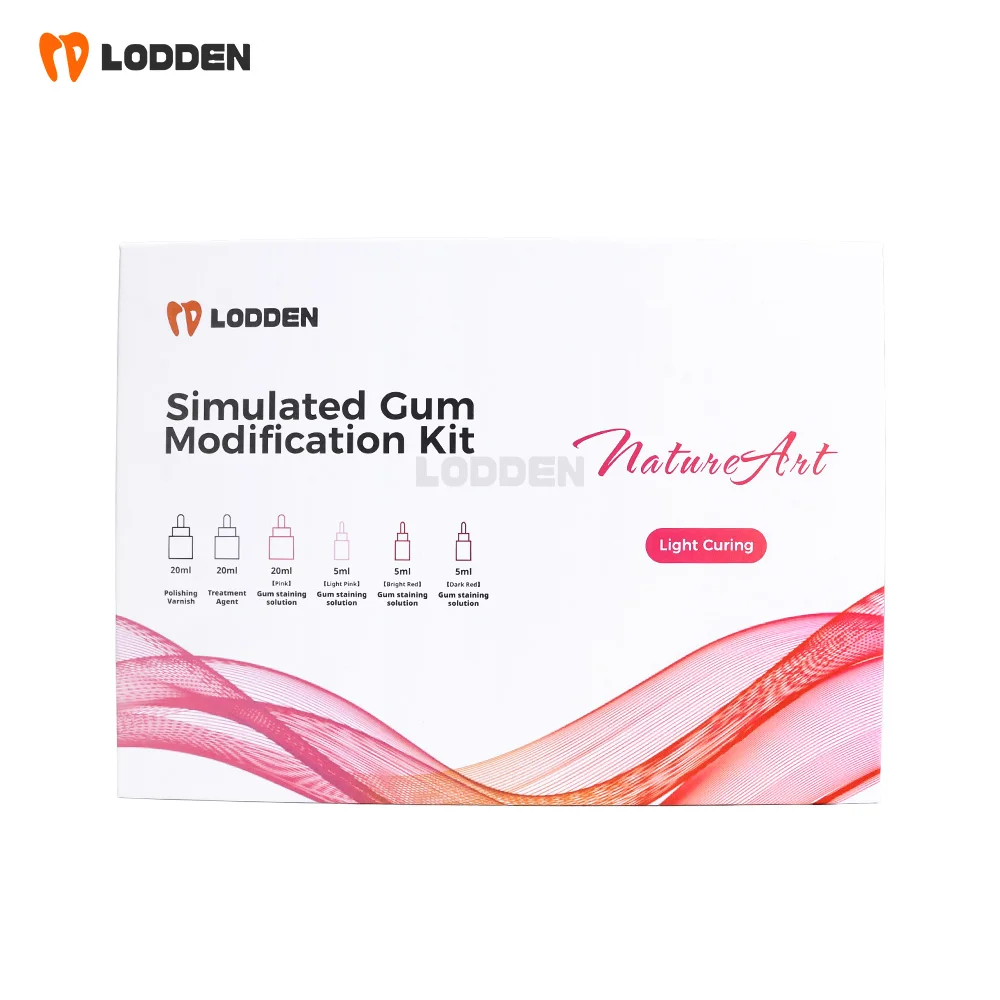 Dental Simulated Gum Modification Kit for Polymerised Ceramics/Print Resin/Acrylic PMMA Dental Light Curing Stain Glaze