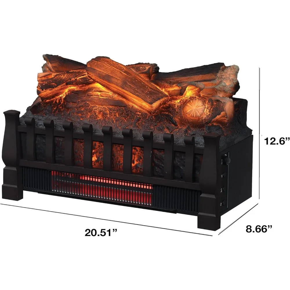 DFI030ARU Infrared Quartz Set Heater with Realistic Ember Bed and Logs, Black