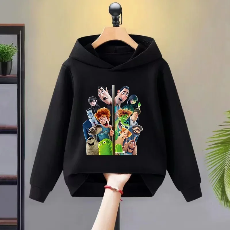 New trend cartoon Hotel Transylvania Kids hoodie Boys Girls Anime cartoon print Fun hoodie top loose sports casual