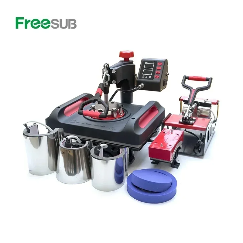 Freesub 8 In 1 Combo heat press machine Mugs tshirt Printing Machine t-shirt sublimation machine 8 1 P8001-8