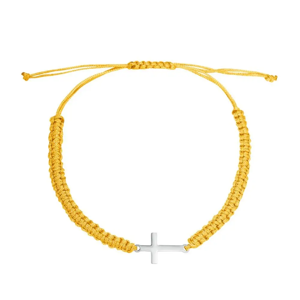 Creative Cross Bracelet Personality Colored String Adjustable Charm Bracelet Hand-woven Braided Rope Couple Hand Ring Gifts